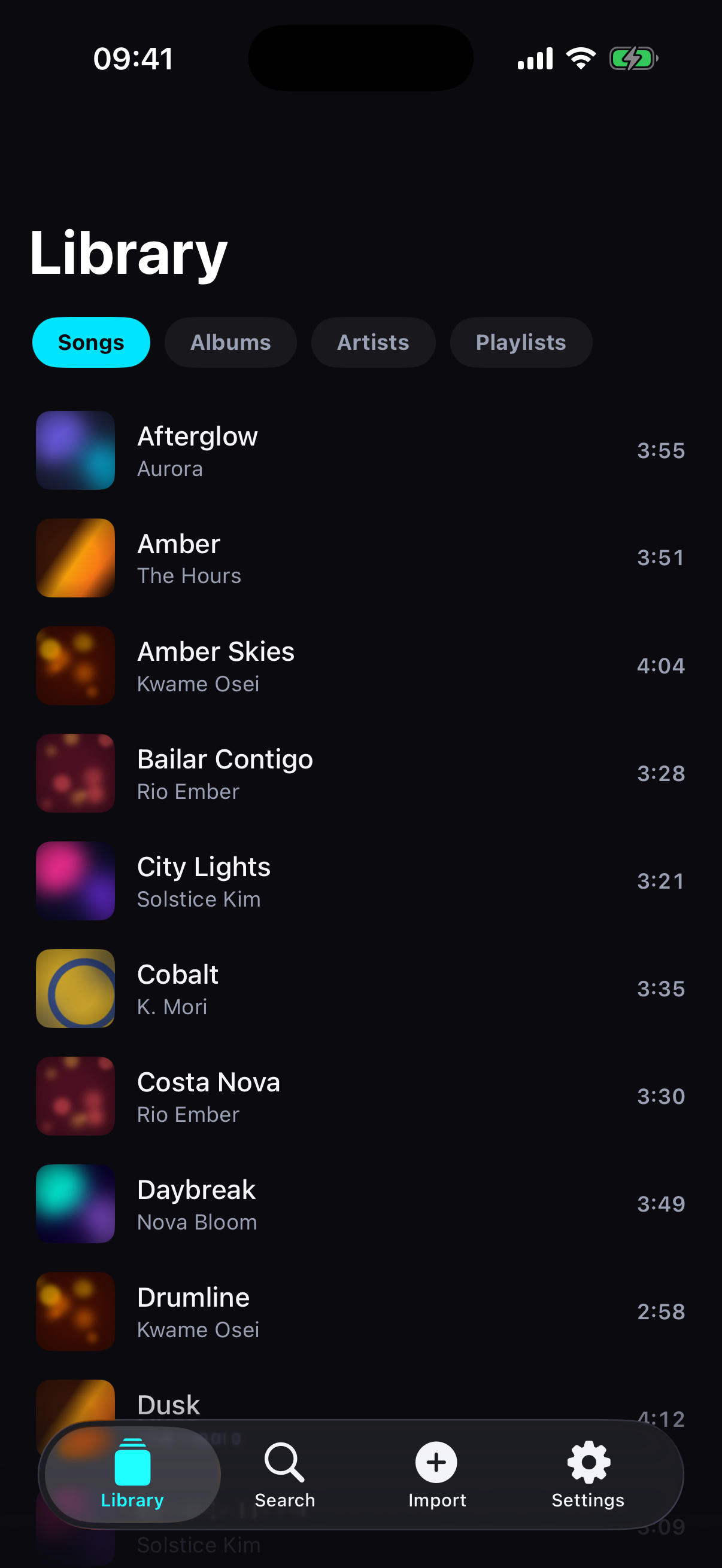 Crate home library screen
