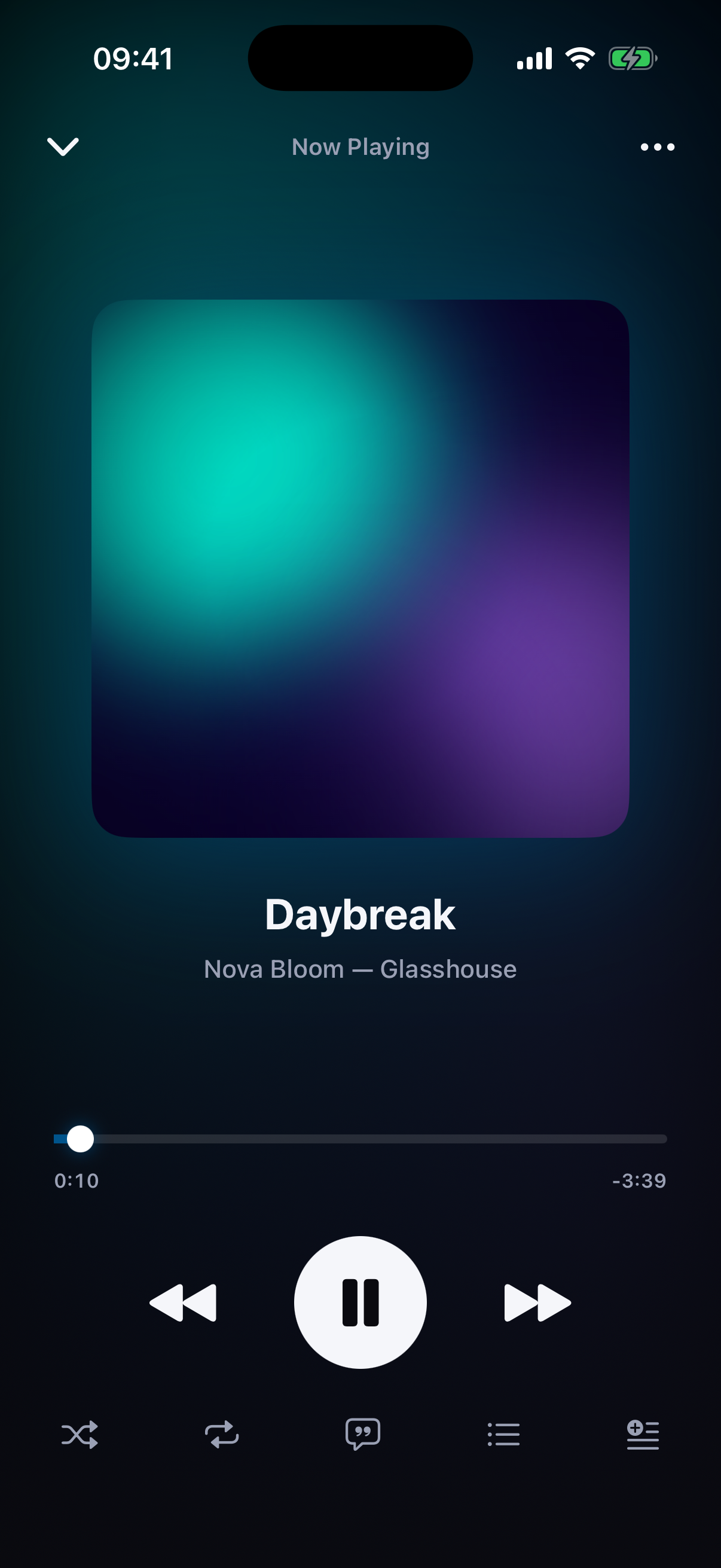 Crate now playing screen close-up